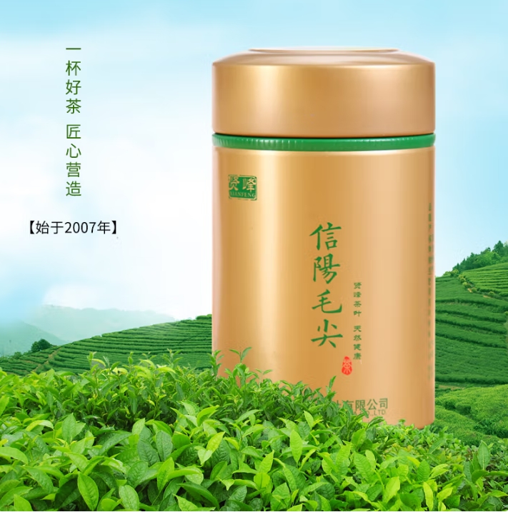 賢峰信陽毛尖小金罐裝50克明前綠茶茶葉